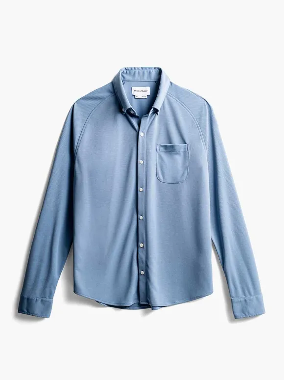 Men'S Ministry of Supply Steel Blue Men'S Apollo Raglan Sport Shirt