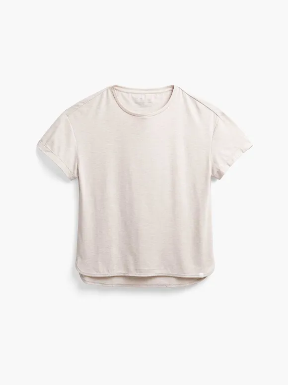 Women'S Ministry of Supply Taupe Heather Women'S Composite Merino Boxy Tee