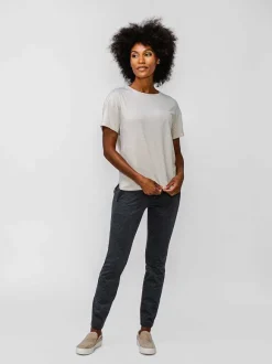 Women'S Ministry of Supply Taupe Heather Women'S Composite Merino Boxy Tee