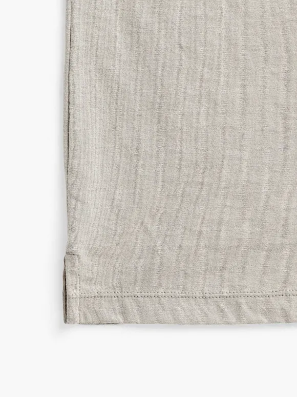 Men'S Ministry of Supply Taupe Men'S Composite Merino Short Sleeve Henley