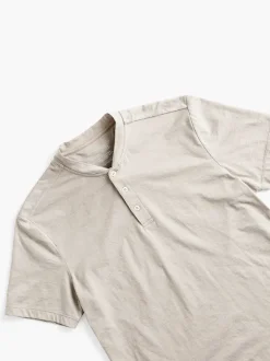 Men'S Ministry of Supply Taupe Men'S Composite Merino Short Sleeve Henley