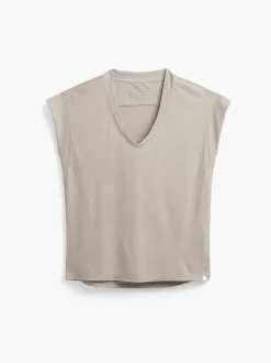 Women'S Ministry of Supply Taupe Women'S Composite Merino V-Neck Tee