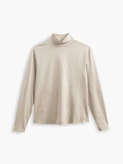 Women'S Ministry of Supply Taupe Women'S Composite Merino Mock Neck