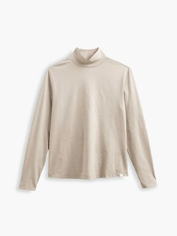 Women'S Ministry of Supply Taupe Women'S Composite Merino Mock Neck