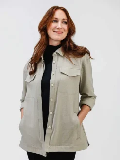 Women'S Ministry of Supply Taupe Women'S Fusion Overshirt