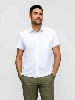 Men'S Ministry of Supply White Men'S Apollo Short Sleeve Sport Shirt