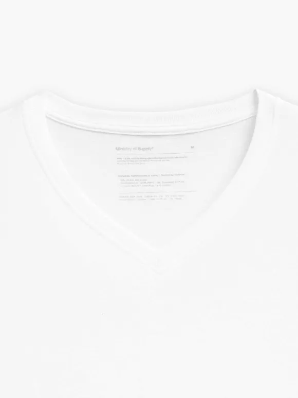 Men'S Ministry of Supply White (V-Neck) Men'S Atlas Tee