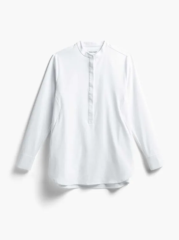 Women'S Ministry of Supply White Women'S Aerozero° Band Collar Tunic