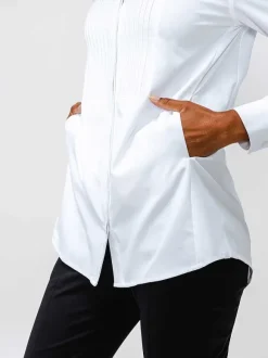 Women'S Ministry of Supply White Women'S Aerozero° Tuxedo Shirt